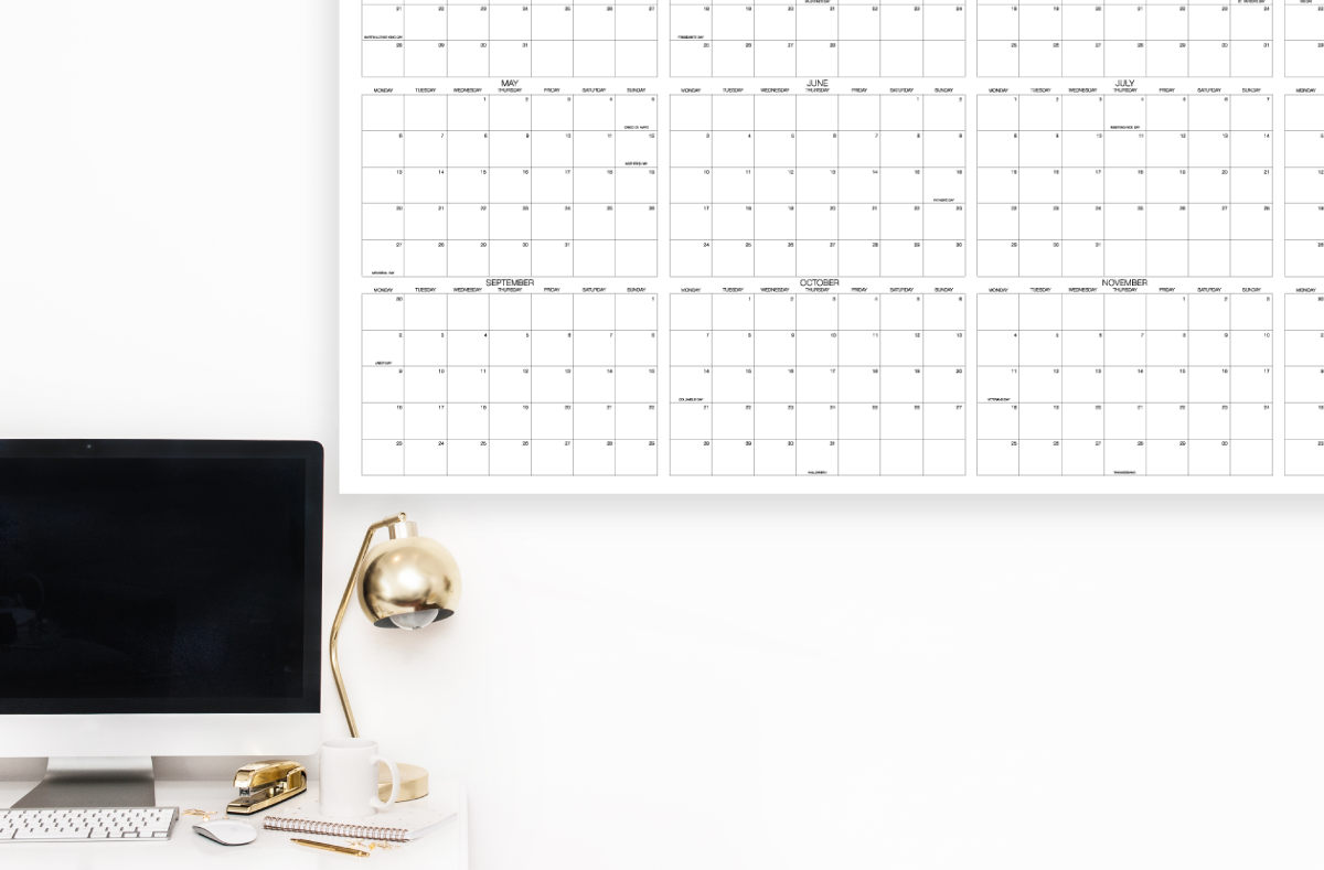 Oversized Wall Calendar - 2024 Printable