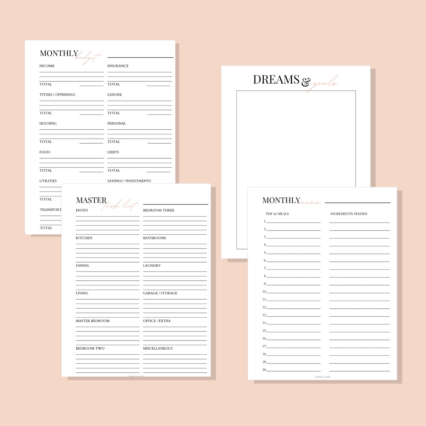 Purposeful Planner + Business Planner Printable Bundle (Perpetual)