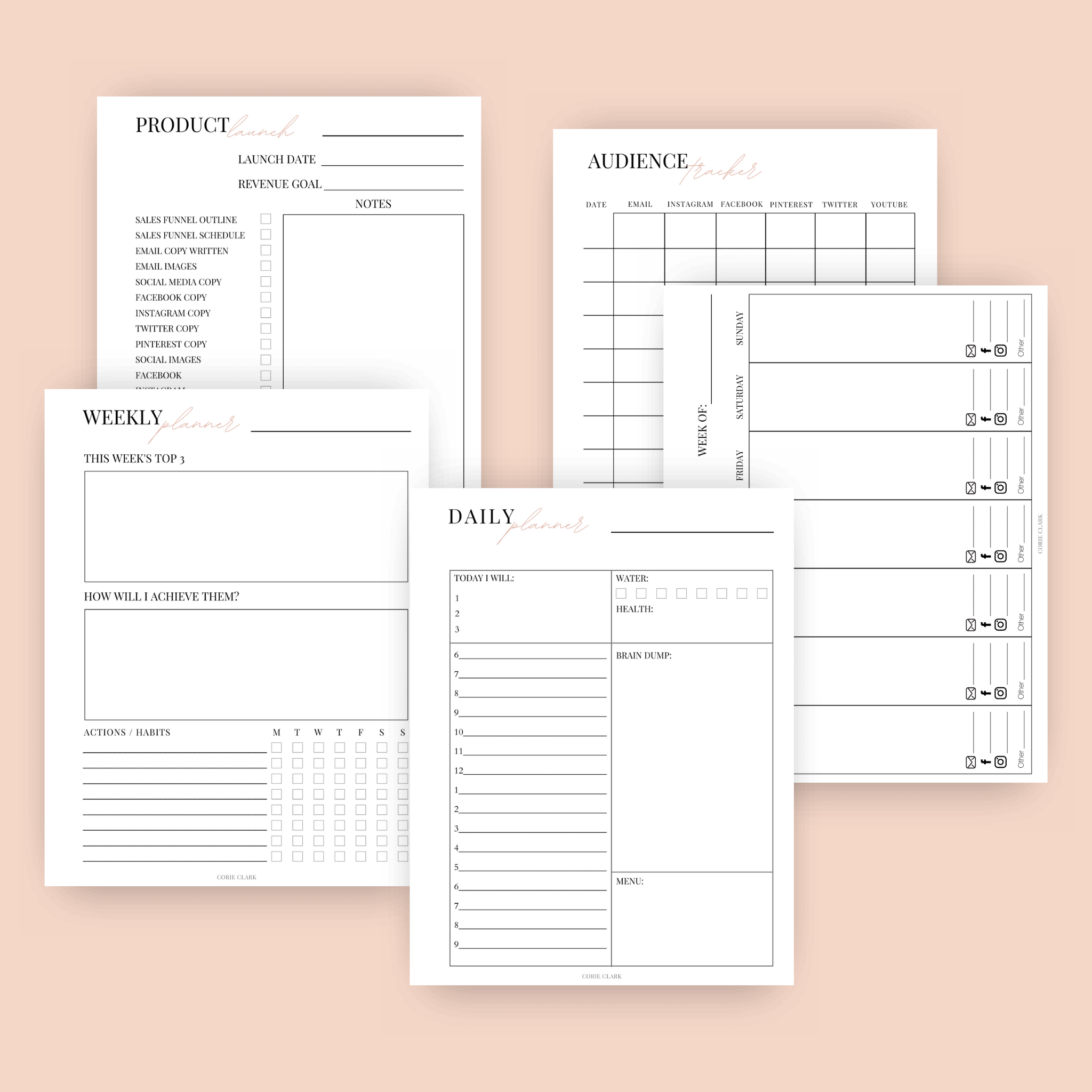 Purposeful Planner + Business Planner Printable Bundle (Perpetual ...