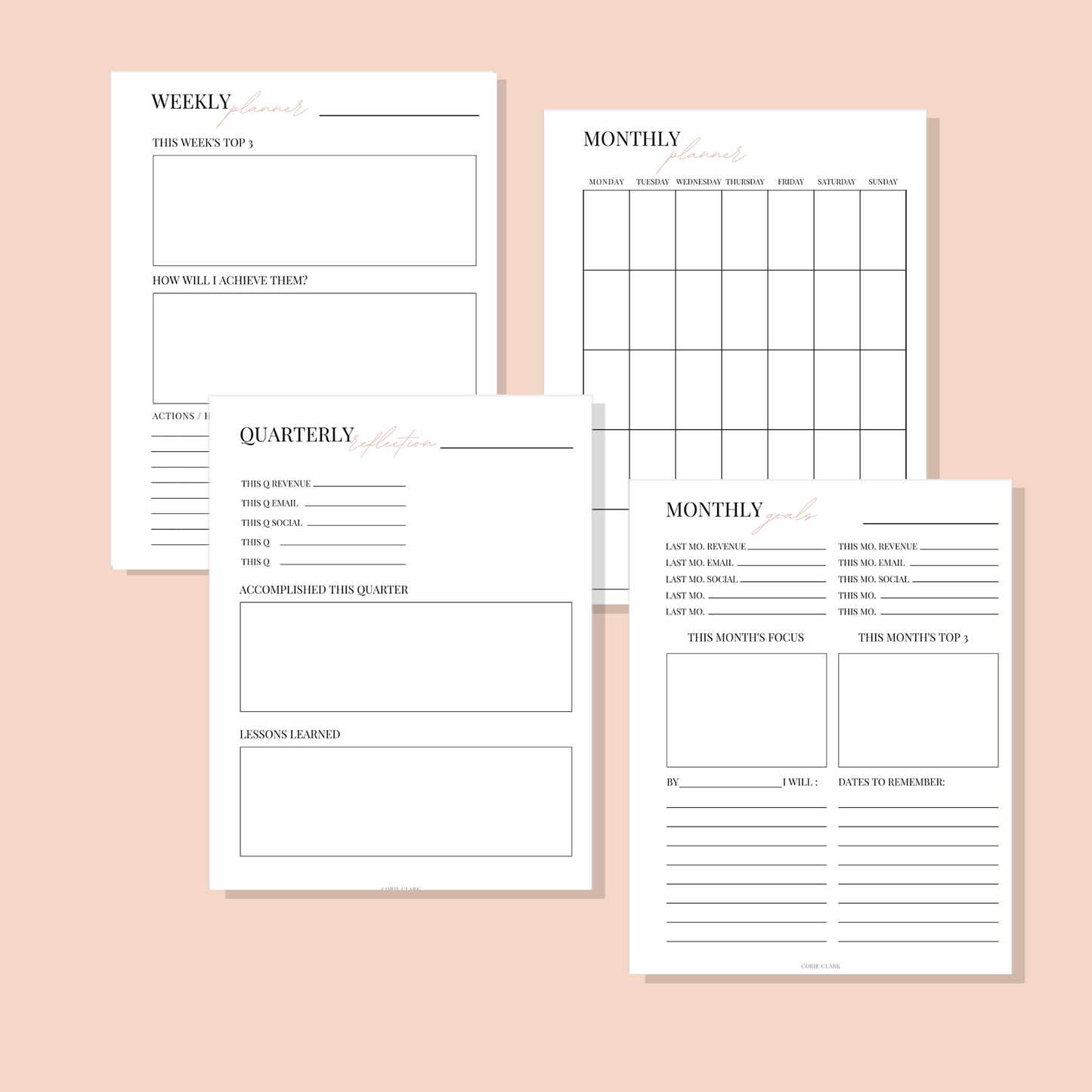 Purposeful Planner + Business Planner Printable Bundle (Perpetual)